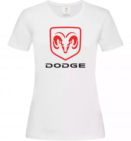 Женская футболка Dodge напис з лого Белый фото