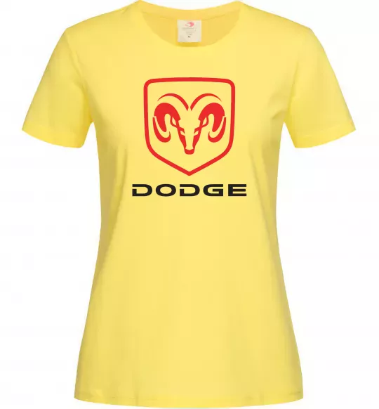 Женская футболка Dodge напис з лого Лимонный фото