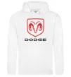 Женская толстовка (худи) Dodge напис з лого Белый фото