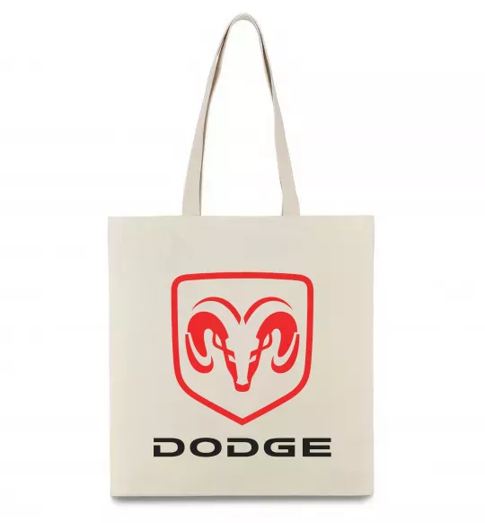 Эко-сумка Dodge напис з лого Бежевый фото