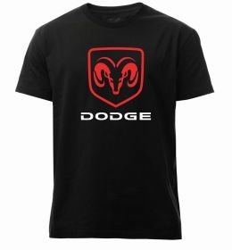 Мужская премиум футболка Dodge напис з лого