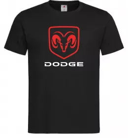 Мужская футболка Dodge напис з лого Черный фото
