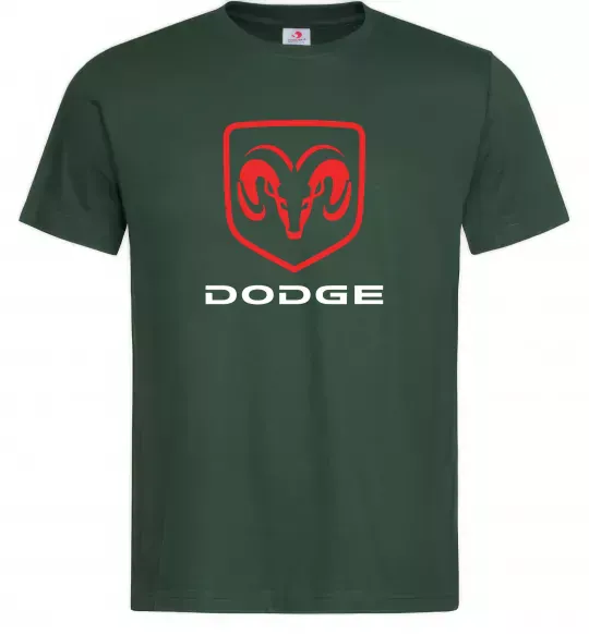 Мужская футболка Dodge напис з лого Темно-зеленый фото