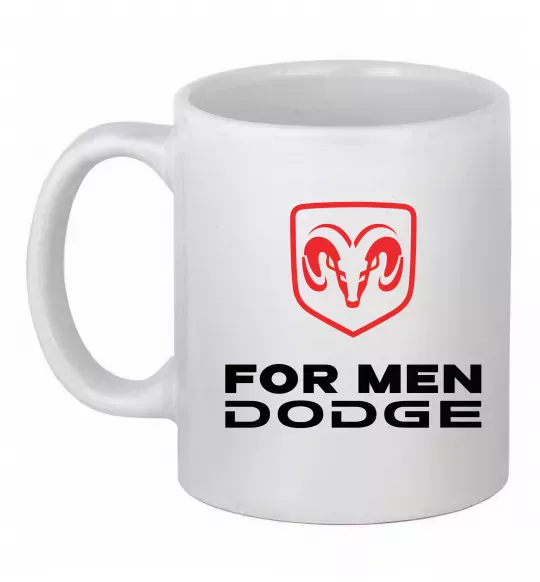 Чашка керамическая Dodge for men Белый фото