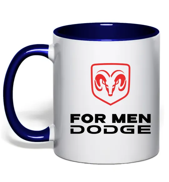 Чашка с цветной ручкой Dodge for men Глубокий темно-синий фото