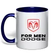 Чашка с цветной ручкой Dodge for men Глубокий темно-синий фото