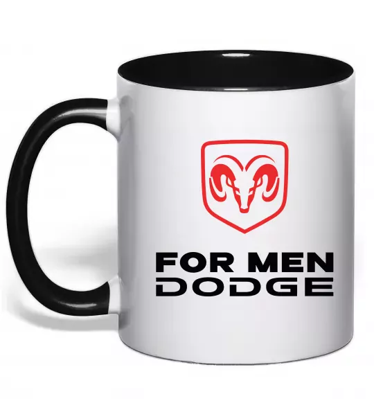 Чашка с цветной ручкой Dodge for men Черный фото