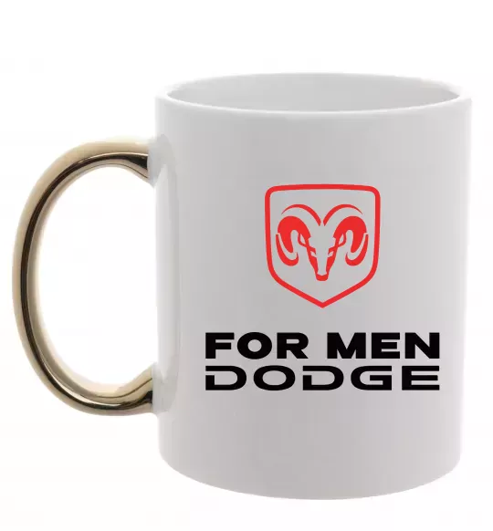 Чашка с цветной ручкой Dodge for men Золото фото