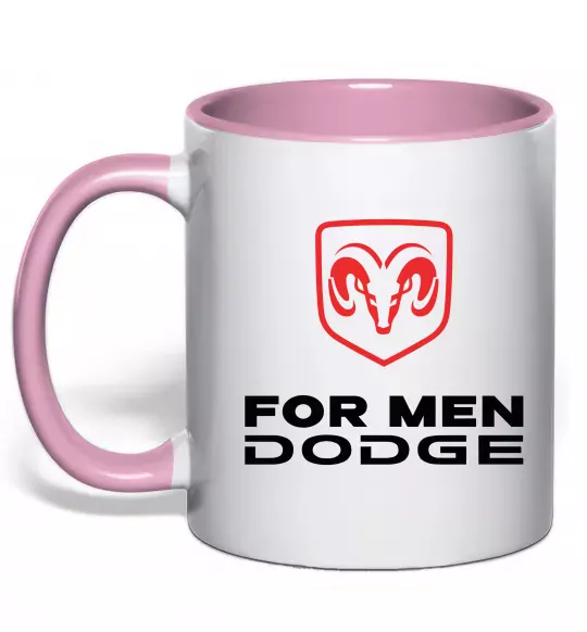 Чашка с цветной ручкой Dodge for men Нежно розовый фото
