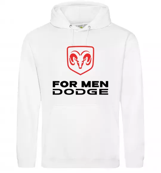 Мужская толстовка (худи) Dodge for men Белый фото
