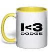 Чашка с цветной ручкой I <3 Dodge Солнечно желтый фото