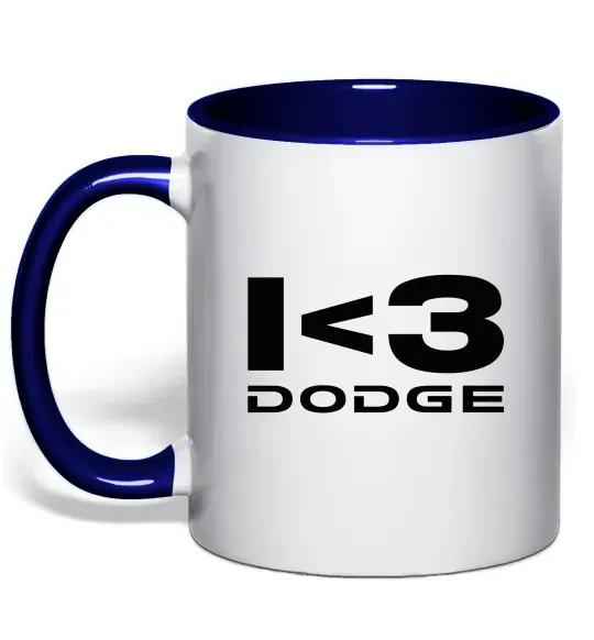 Чашка с цветной ручкой I <3 Dodge Глубокий темно-синий фото