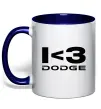 Чашка с цветной ручкой I <3 Dodge Глубокий темно-синий фото