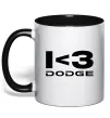 Чашка с цветной ручкой I <3 Dodge Черный фото