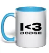 Чашка с цветной ручкой I <3 Dodge Голубой фото