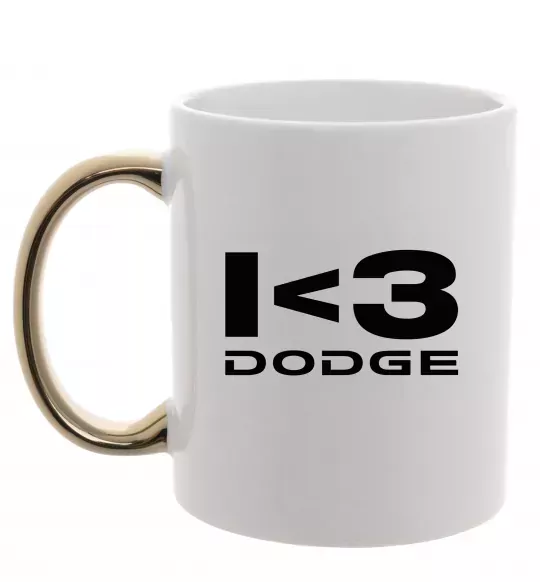 Чашка с цветной ручкой I <3 Dodge Золото фото