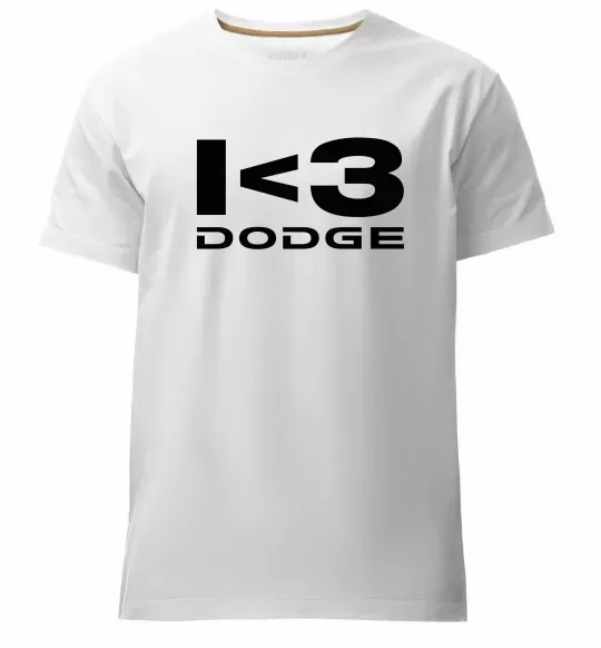 Мужская премиум футболка I <3 Dodge Белый фото