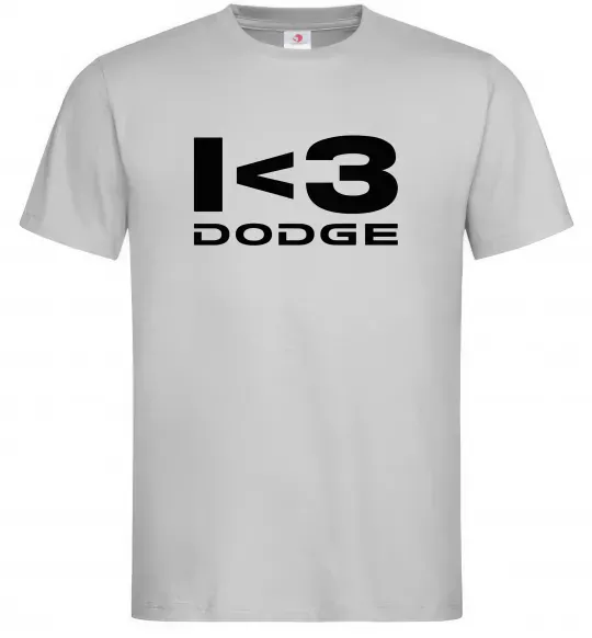 Чоловіча футболка I <3 Dodge Сірий фото