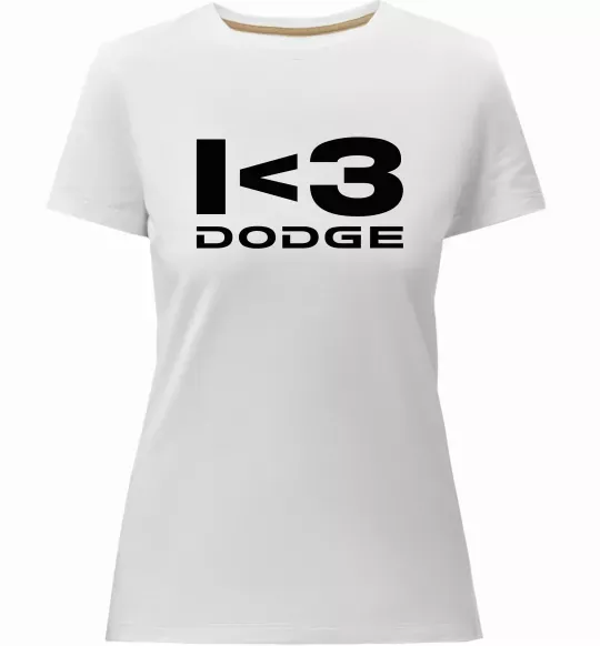 Женская премиум футболка I <3 Dodge Белый фото