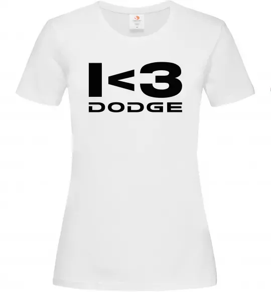 Женская футболка I <3 Dodge Белый фото