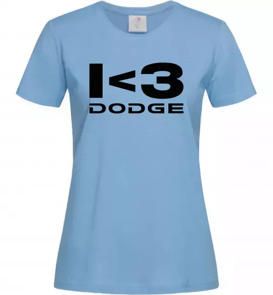 Женская футболка I <3 Dodge Голубой фото