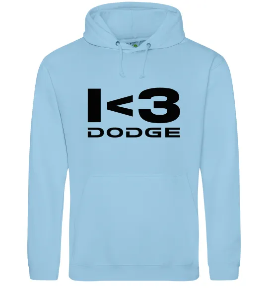 Мужская толстовка (худи) I <3 Dodge Голубой фото
