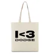 Эко-сумка I <3 Dodge Бежевый Эко-сумка I <3 Dodge Бежевый фото