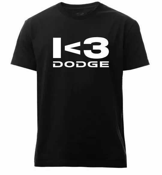 Мужская премиум футболка I <3 Dodge Черный фото