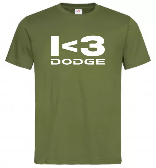 Чоловіча футболка I <3 Dodge Оливковий фото