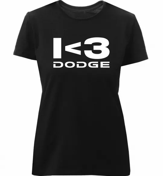 Женская премиум футболка I <3 Dodge Черный фото