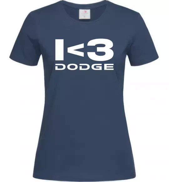Женская футболка I <3 Dodge Темно-синий фото