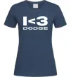 Женская футболка I <3 Dodge Темно-синий фото