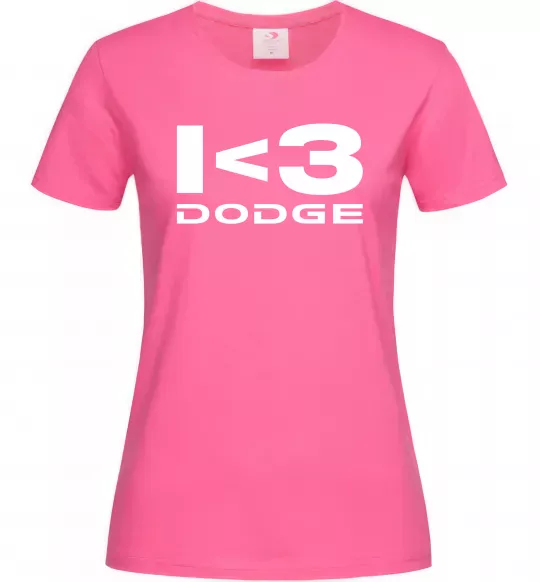 Женская футболка I <3 Dodge Ярко-розовый фото