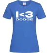 Женская футболка I <3 Dodge Ярко-синий фото