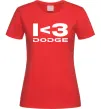 Женская футболка I <3 Dodge Красный фото