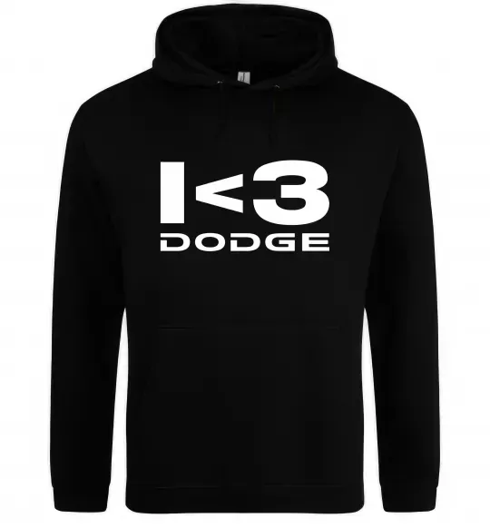 Мужская толстовка (худи) I <3 Dodge Черный фото