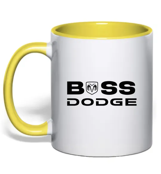 Чашка с цветной ручкой Boss Dodge Лимонный фото