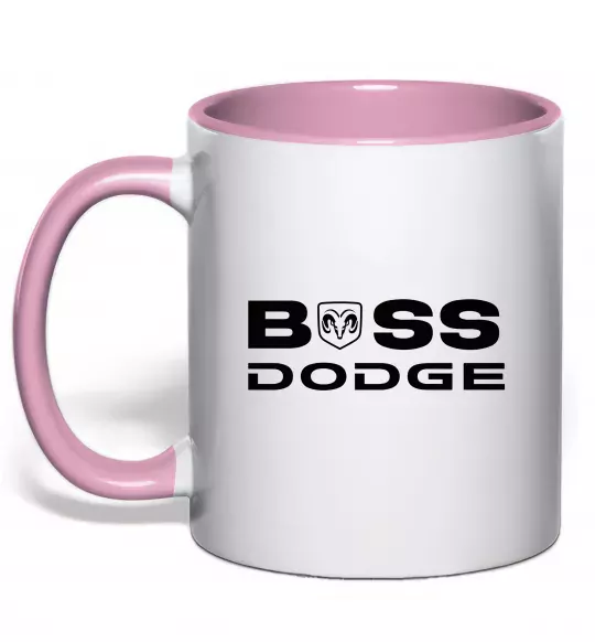 Чашка с цветной ручкой Boss Dodge Нежно розовый фото