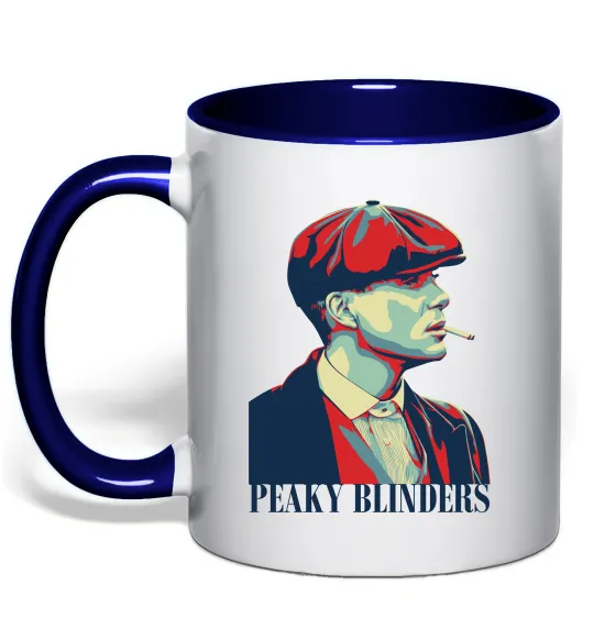 Чашка с цветной ручкой Peaky blinders Глубокий темно-синий фото