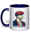 Чашка с цветной ручкой Peaky blinders Глубокий темно-синий фото