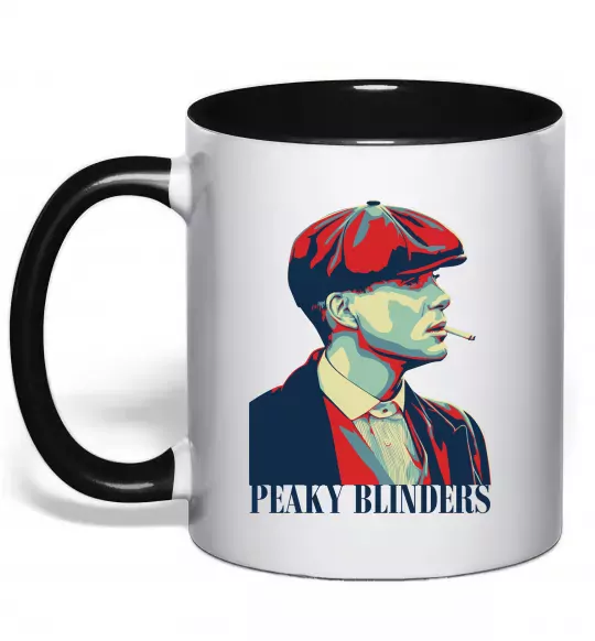 Чашка с цветной ручкой Peaky blinders Черный фото