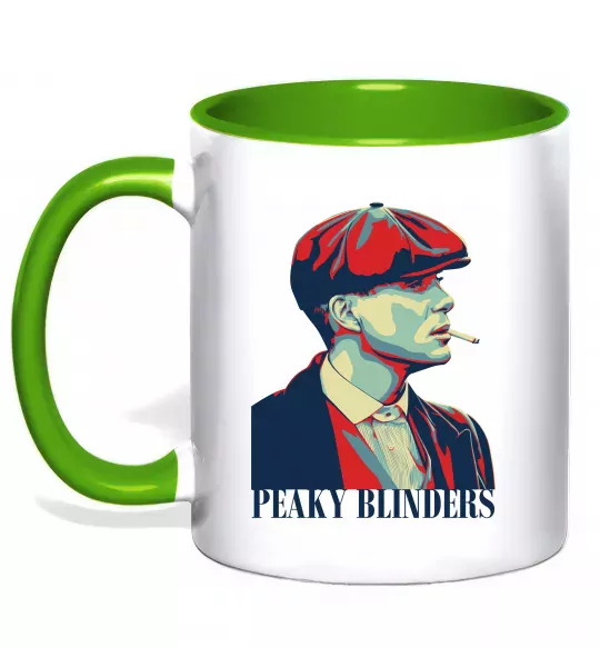Чашка с цветной ручкой Peaky blinders Зеленый фото