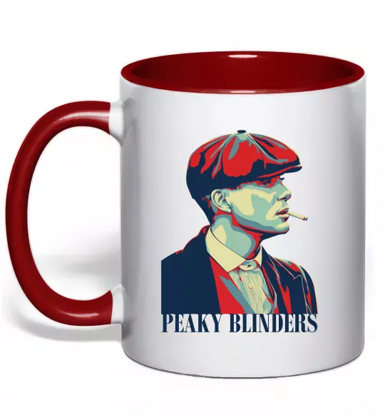 Чашка с цветной ручкой Peaky blinders Красный фото