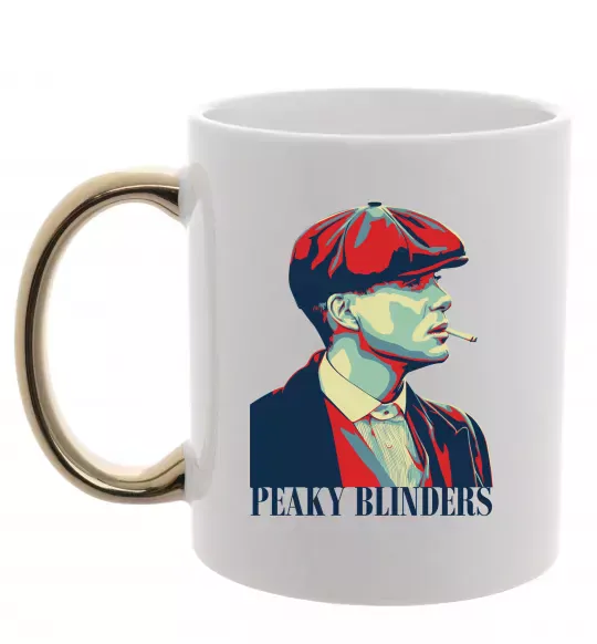 Чашка с цветной ручкой Peaky blinders Золото фото