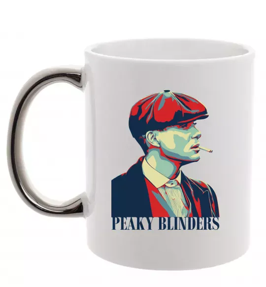 Чашка с цветной ручкой Peaky blinders Серебро фото