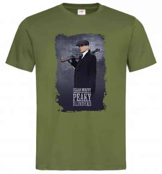 Мужская футболка Cillian Murphy in Peaky Blinders Оливковый фото