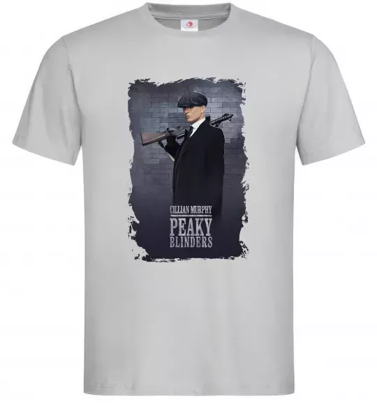 Мужская футболка Cillian Murphy in Peaky Blinders Серый фото