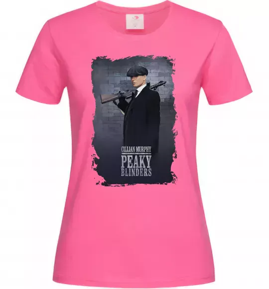 Женская футболка Cillian Murphy in Peaky Blinders Ярко-розовый фото
