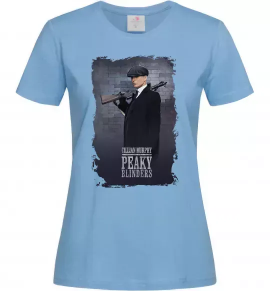 Женская футболка Cillian Murphy in Peaky Blinders Голубой фото
