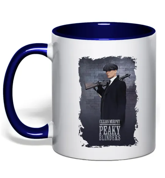 Чашка с цветной ручкой Cillian Murphy in Peaky Blinders Глубокий темно-синий фото